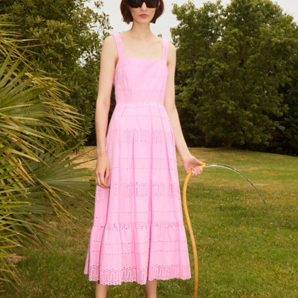 Milva Mi Pink Midi Dress - Size 6 (IT 42)